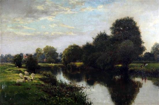 James Whaite (fl.1867-1896) The Avon at Stratford, 12.5 x 19in. unframed.